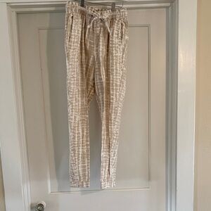 Old Navy Cream Tan Linen Jogger Pants